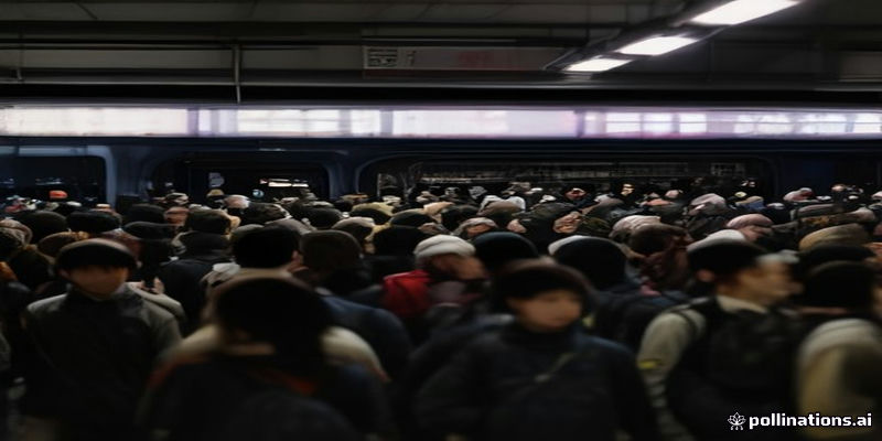 공연 끝난 뒤 붐비는 지하철역