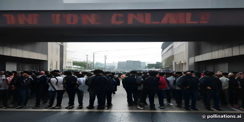 공연장 입구에서 입장을 기다리는 줄