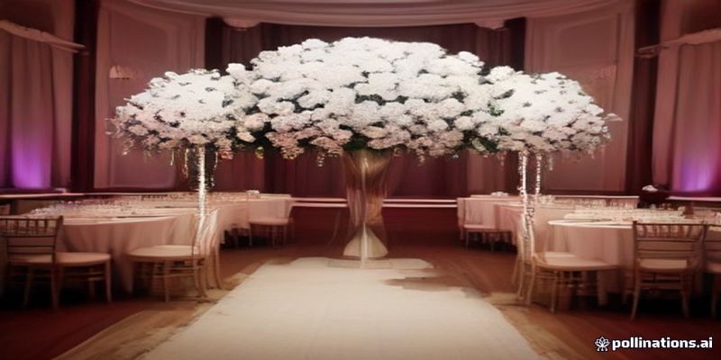 grand wedding reception entrance flower arrangements