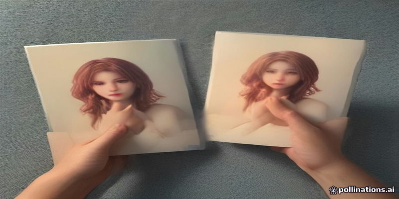 포토카드를 나란히 놓고 비교하는 손