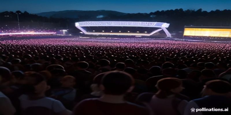 해외 공연장 앞에 모인 팬들