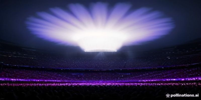 stadium concert night crowd with glowing lights